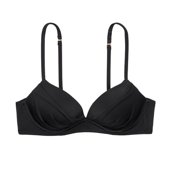 NWT Victoria's Secret Push Up Bikini Set 38B / L Bottom MSRP $69 Black - Picture 3 of 7